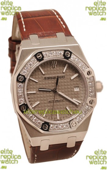 Audemars Piguet Royal Oak Steel Swiss Watch in Grey Dial