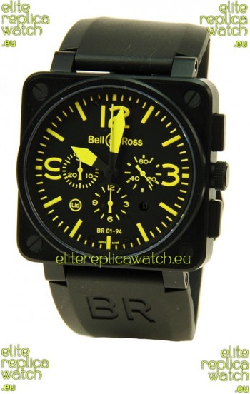 Bell and Ross BR01-94 Edition Swiss Replica Automatic Watch in Yellow Markers