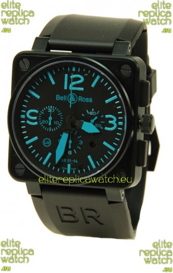 Bell and Ross BR01-94 Edition Swiss Replica Automatic Watch in Blue Markers