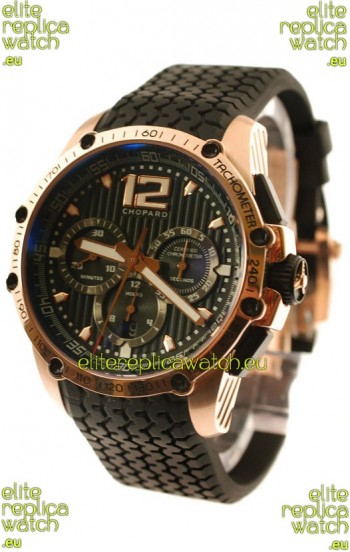 Chopard Classic Racing Superfast Swiss Replica Gold Watch in Black Dial
