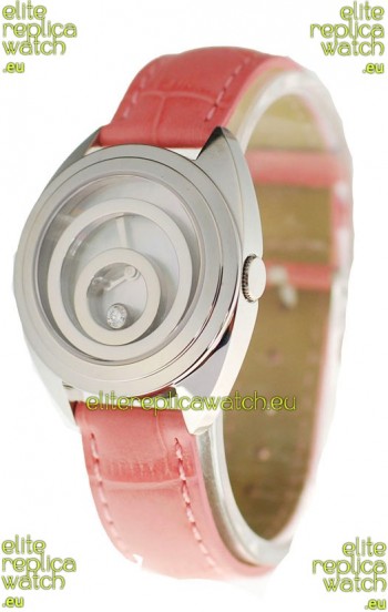 Chopard Happy Spirit Ladies Japanese Replica Watch in Pink Strap