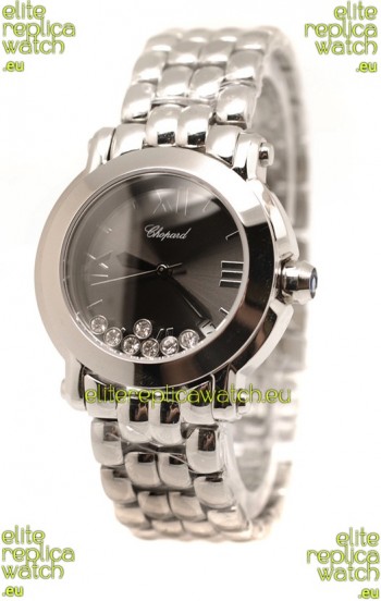 Chopard Happy Sport Swiss Ladies Steel Watch in Black Dial