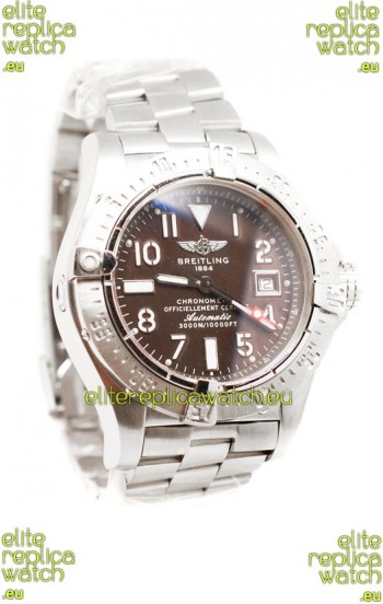 Breitling Chronograph Chronometre Swiss Replica Watch in Brown Dial