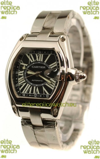 Cartier Roadster Swiss Replica GMT Watch in Black Dial