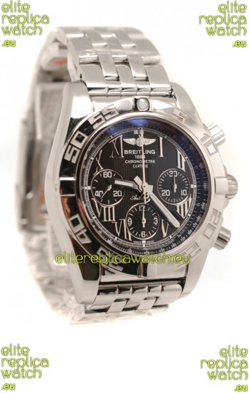Breitling Chronograph Chronometre Swiss Replica Watch in Black Dial
