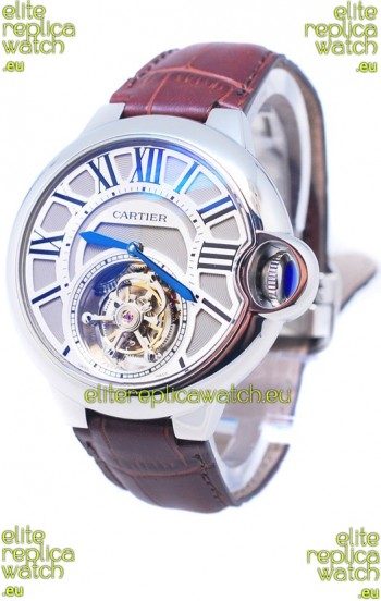 Cartier Ballon de Bleu Flying Tourbillon Swiss Silver Watch