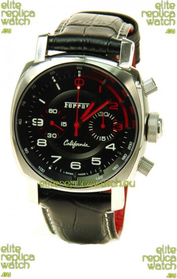 Ferrari by Panerai California Chronograph Swiss Replica Watch in Black Dial