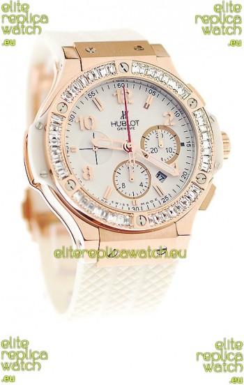 Hublot Big Bang Snow Edition Swiss Watch in Pink Gold Casing