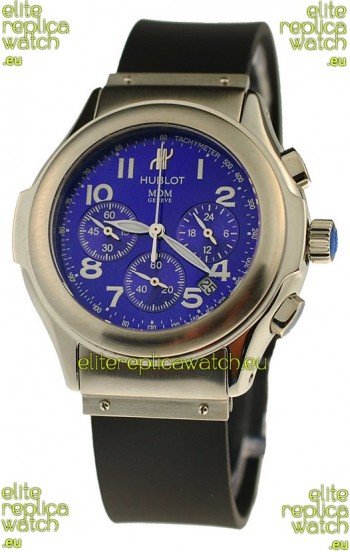 Hublot MDM Chronograph Swiss Replica Watch in Blue Dial