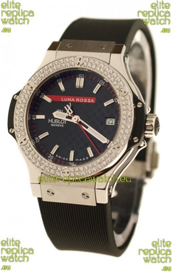 Hublot Big Bang Luna Rossa PVD Diamonds Swiss Quartz Watch