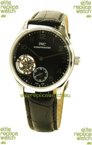 IWC Portuguese Tourbillon Swiss Replica Watch in Black Dial