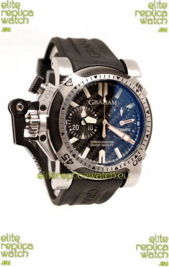Graham Oversize Chronofighter Swiss Replica Watch in Black