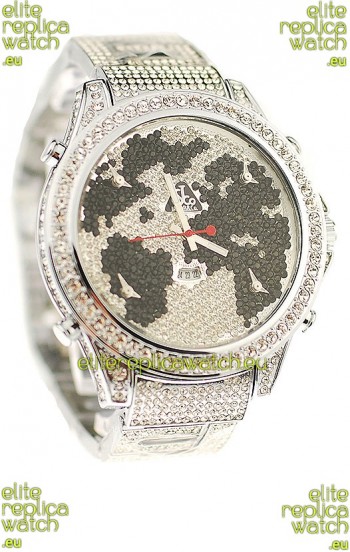 Jacob & Co Diamond Japanese Replica Watch in Black/White Diamond Dial