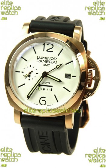 Panerai Luminor GMT 8 Days Swiss Replica Watch in White Dial