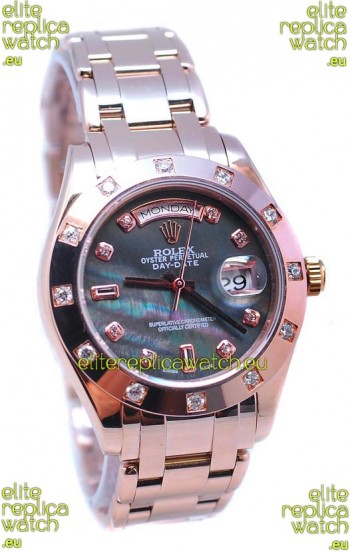 Rolex Day Date Black Mother of Pearl Japanese Replica Watch