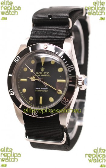 Rolex Submariner Swiss Watch Black Nylon Strap Watch