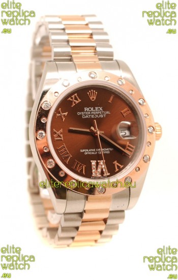 Rolex DateJust Mid-Sized Rose Gold Japanese Replica Watch 