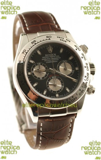 Rolex Daytona Cosmograph 2011 Edition Swiss Watch in Brown Leather Strap