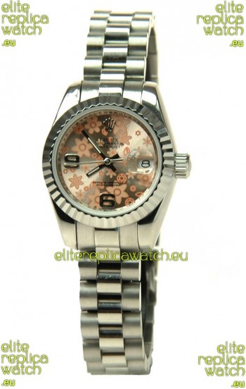 Rolex Floral Motif Datejust Ladies Replica Watch