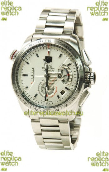 Tag Heuer Grand Carrera Calibre 36 Swiss Replica Watch in White Dial