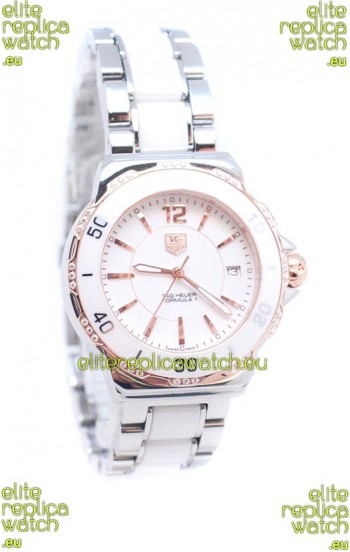 Tag Heuer Formula 1 Japanese Quartz Ladies Watch in Ceramic Bezel with Diamonds