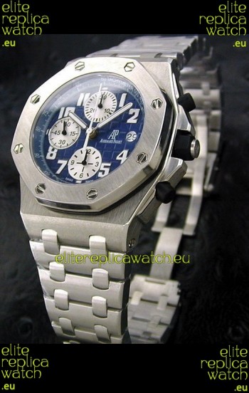 Audemars Piguet Royal Oak Watch in Blue Safari Dial - Secs hand 9 O Clock