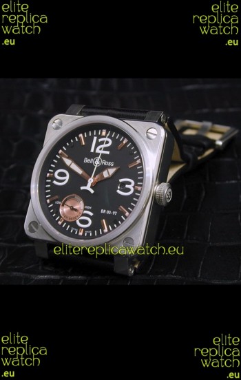 Bell and Ross BR013 97 Power Reserve Swiss Watch in Black Dial