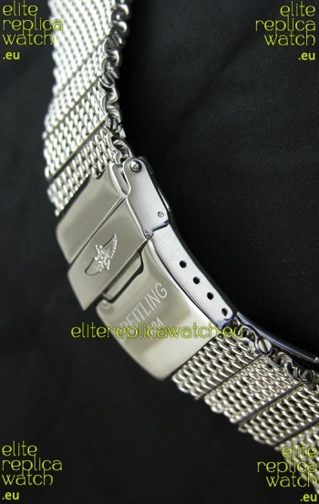 Breitling 440 Solid Stainless Steel Polished Strap with Breitling Double Fliplock Clasp