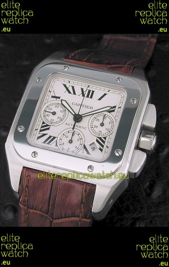 Cartier Santos Swiss Replica Watch in White Dial