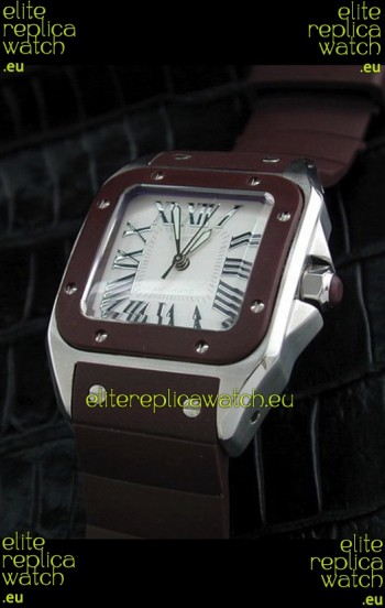 Cartier Santos Swiss Replica Watch in White Dial