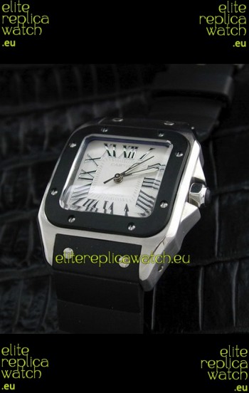Cartier Santos Swiss Replica Watch in White Dial