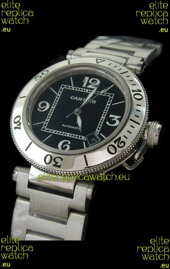 Cartier Pasha de Swiss Replica Watch in Black Dial