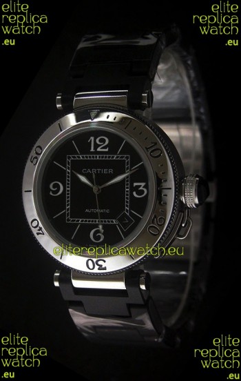 Cartier Pasha de Swiss Replica Watch in Black Dial