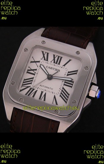 Cartier Santos Swiss Replica Watch in White Dial