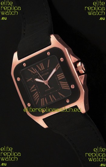 Cartier Santos Swiss Replica Watch in Black Dial