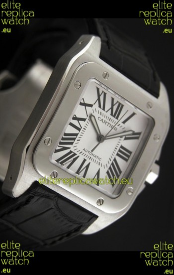 Cartier Santos Swiss Replica Watch in White Dial