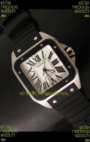 Cartier Santos 100 Swiss Automatic Replica Watch in Black