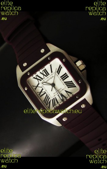Cartier Santos 100 Swiss Automatic Replica Watch in Brown