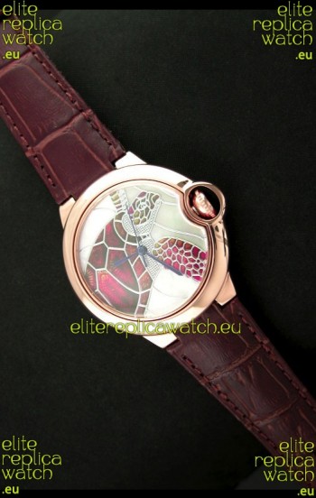 Ballon De Cartier Watch in Turtle Lacquered Dial