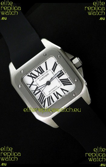 Cartier Santos 100 Swiss Replica Watch Titanium Bezel