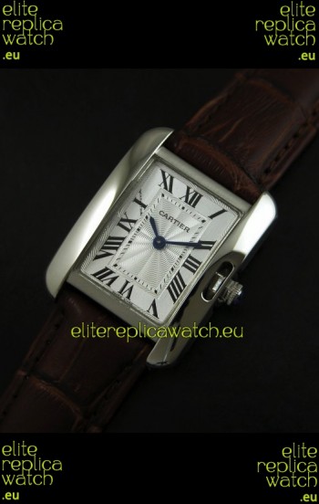 Cartier Louis Japanese Replica Ladies Watch in Brown Strap