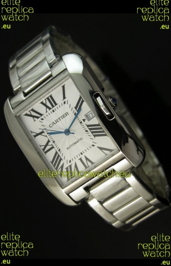 Cartier Tank Swiss Replica Watch in Stainless Steel Case