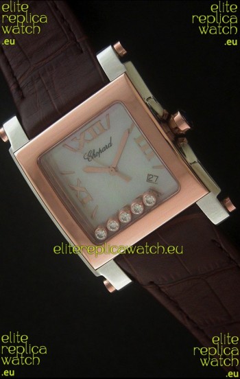 Chopard Happy Sport Swiss Replica Watch in Brown Strap