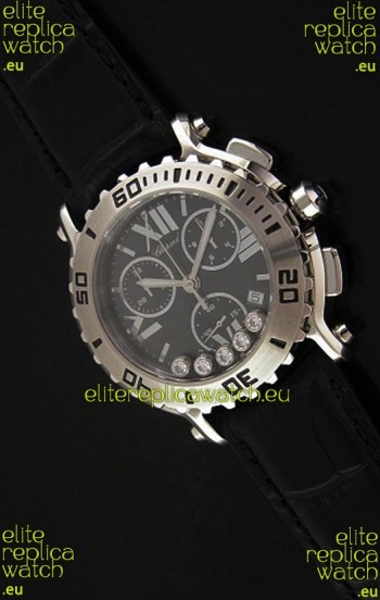 Chopard Happy Sport Swiss Replica Watch in Black Strap