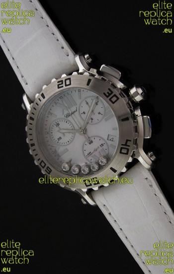 Chopard Happy Sport Swiss Replica Watch in White Strap