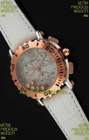 Chopard Happy Sport Swiss Replica Watch in White Strap