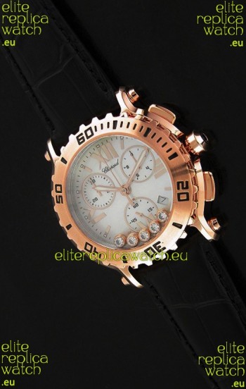 Chopard Happy Sport Swiss Replica Watch in Black Strap