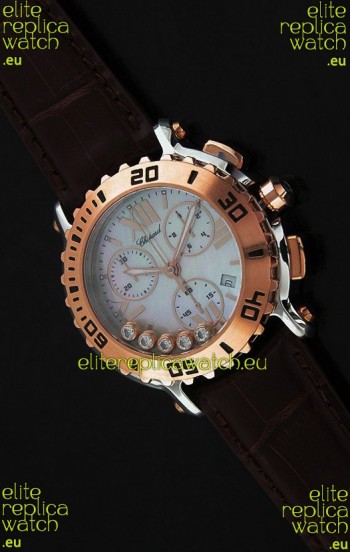 Chopard Happy Sport Swiss Replica Watch in Brown Strap