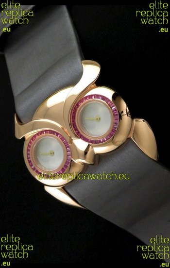 Chopard Animal World Ladies Owl Watch in Double Mop White Dial