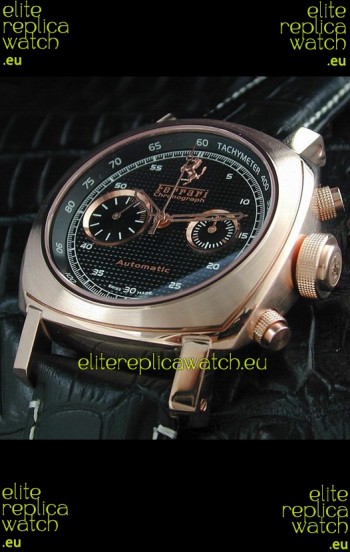 Ferrari Granturismo Swiss Replica Watch in Pink Gold Case